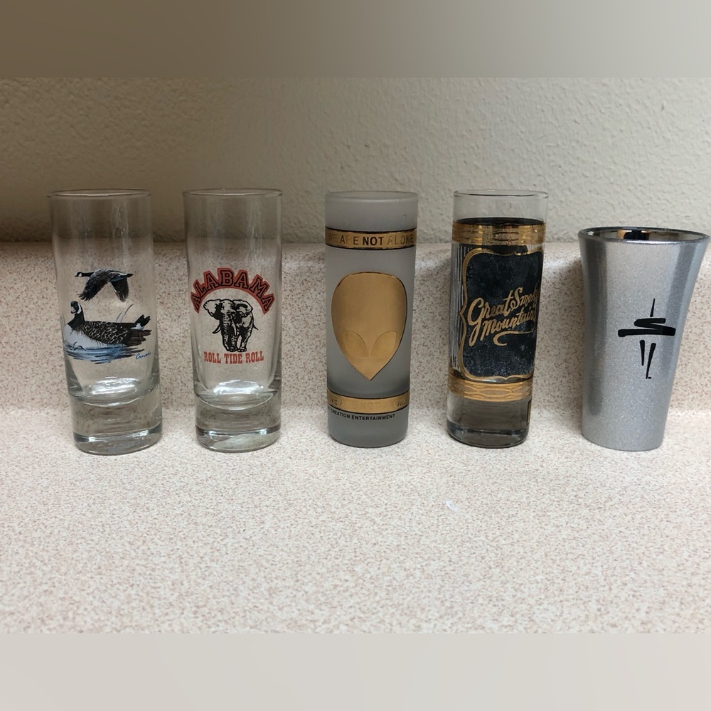 Set of 5 Assorted Shot Glasses